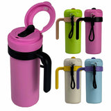 Blue and Purple 700ml Insulated Stainless Steel Tumbler with Handle, Dual-Sip Lid, Straw & Tea Infuser - Front View