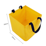 Yellow 25L Collapsible Bucket - Heavy-Duty PVC Waterproof Folding Pail for Fishing, Camping & Car Washing - Side View