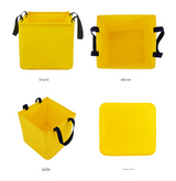 Yellow 25L Collapsible Bucket - Heavy-Duty PVC Waterproof Folding Pail for Fishing, Camping & Car Washing - Top-Down View
