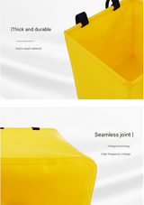 Yellow 25L Collapsible Bucket - Heavy-Duty PVC Waterproof Folding Pail for Fishing, Camping & Car Washing - 45-Degree Angle
