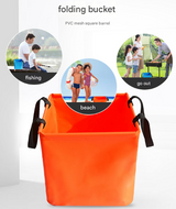 Yellow 25L Collapsible Bucket - Heavy-Duty PVC Waterproof Folding Pail for Fishing, Camping & Car Washing - Close-Up Angle