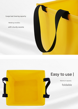 Green 25L Collapsible Bucket - Heavy-Duty PVC Waterproof Folding Pail for Fishing, Camping & Car Washing - Rear View