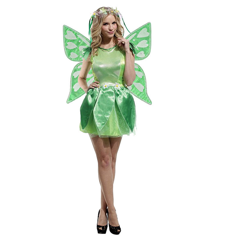 Green Sparkling Fairy Wings - Lightweight Glitter Butterfly Costume Accessory for Kids & Adults