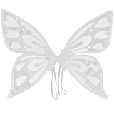 White Sparkling Fairy Wings - Lightweight Glitter Butterfly Costume Accessory for Kids & Adults