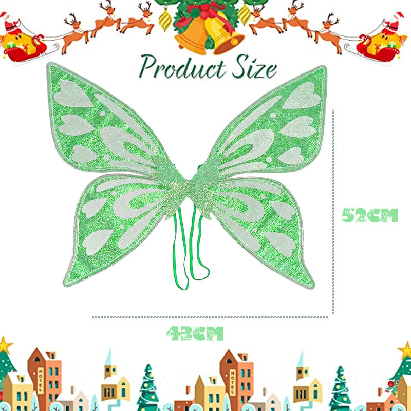 Black Sparkling Fairy Wings - Lightweight Glitter Butterfly Costume Accessory for Kids & Adults