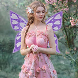 Black Sparkling Fairy Wings - Lightweight Glitter Butterfly Costume Accessory for Kids & Adults