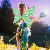 Black Sparkling Fairy Wings - Lightweight Glitter Butterfly Costume Accessory for Kids & Adults - Rear View