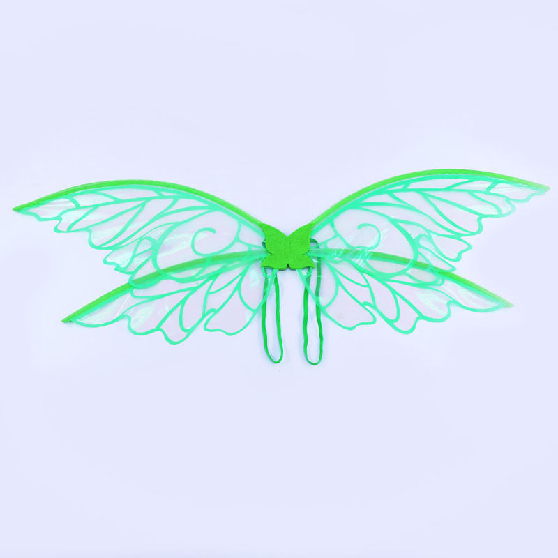 Green Enchanting Iridescent Fairy Wings - Sparkle Butterfly Elf Wings for Costume Parties, Cosplay & Dress-Up Fun
