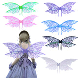 White Enchanting Iridescent Fairy Wings - Sparkle Butterfly Elf Wings for Costume Parties, Cosplay & Dress-Up Fun - Front View