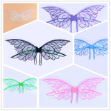 White Enchanting Iridescent Fairy Wings - Sparkle Butterfly Elf Wings for Costume Parties, Cosplay & Dress-Up Fun - Side View