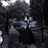 White Enchanting Iridescent Fairy Wings - Sparkle Butterfly Elf Wings for Costume Parties, Cosplay & Dress-Up Fun - Rear View