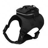 Size L Black Ultimate Dog Harness Vest with Backpack - Padded, Reflective & Adjustable for Medium to Large Breeds - Front View