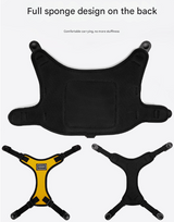 Size S Black and Yellow Ultimate Dog Harness Vest with Backpack - Padded, Reflective & Adjustable for Medium Sized Dogs - Top-Down View