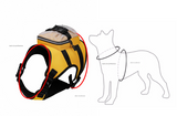 Size S Black and Yellow Ultimate Dog Harness Vest with Backpack - Padded, Reflective & Adjustable for Medium Sized Dogs - 45-Degree Angle