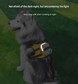 Size S Black and Yellow Ultimate Dog Harness Vest with Backpack - Padded, Reflective & Adjustable for Medium Sized Dogs - Low Angle