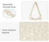 Beige Chic Pleated Crescent Sling Bag - Water-Resistant Lightweight Crossbody & Shoulder Purse - Top-Down View