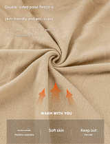 Khaki Cozy 4-in-1 Wearable Fleece Poncho Sleeping Bag - Multifunctional Camping Blanket with Detachable Hood
