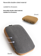 Purple Reversible Memory Foam Travel Pillow - All-Season Comfort Neck Support for Deep Sleep & Portability - Side View