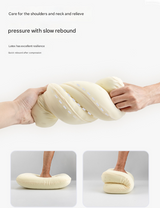 Coffee Reversible Memory Foam Travel Pillow - All-Season Comfort Neck Support for Deep Sleep & Portability - 45-Degree Angle