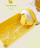Yellow Large Capacity 2-in-1 Pet Travel Water & Food Bottle Dispenser - Portable Outdoor Dog Feeder with Shoulder Strap - 45-Degree Angle