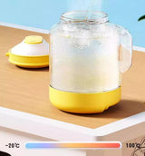 Yellow Large Capacity 2-in-1 Pet Travel Water & Food Bottle Dispenser - Portable Outdoor Dog Feeder with Shoulder Strap - Rear View