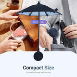 Yellow Magnetic Phone Umbrella Sun Shade - Clear Outdoor Screen Visor, Anti-Glare Mini Parasol for iPhone - Side View