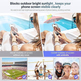 Yellow Magnetic Phone Umbrella Sun Shade - Clear Outdoor Screen Visor, Anti-Glare Mini Parasol for iPhone - Rear View