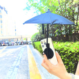 Yellow Magnetic Phone Umbrella Sun Shade - Clear Outdoor Screen Visor, Anti-Glare Mini Parasol for iPhone - Low Angle