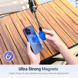 Black Magnetic Phone Umbrella Sun Shade - Clear Outdoor Screen Visor, Anti-Glare Mini Parasol for iPhone