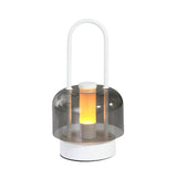 White Modern Portable LED Mushroom Table Lamp - Rechargeable Touch Control Night Light with 3 Color Modes & Stepless Dimming
