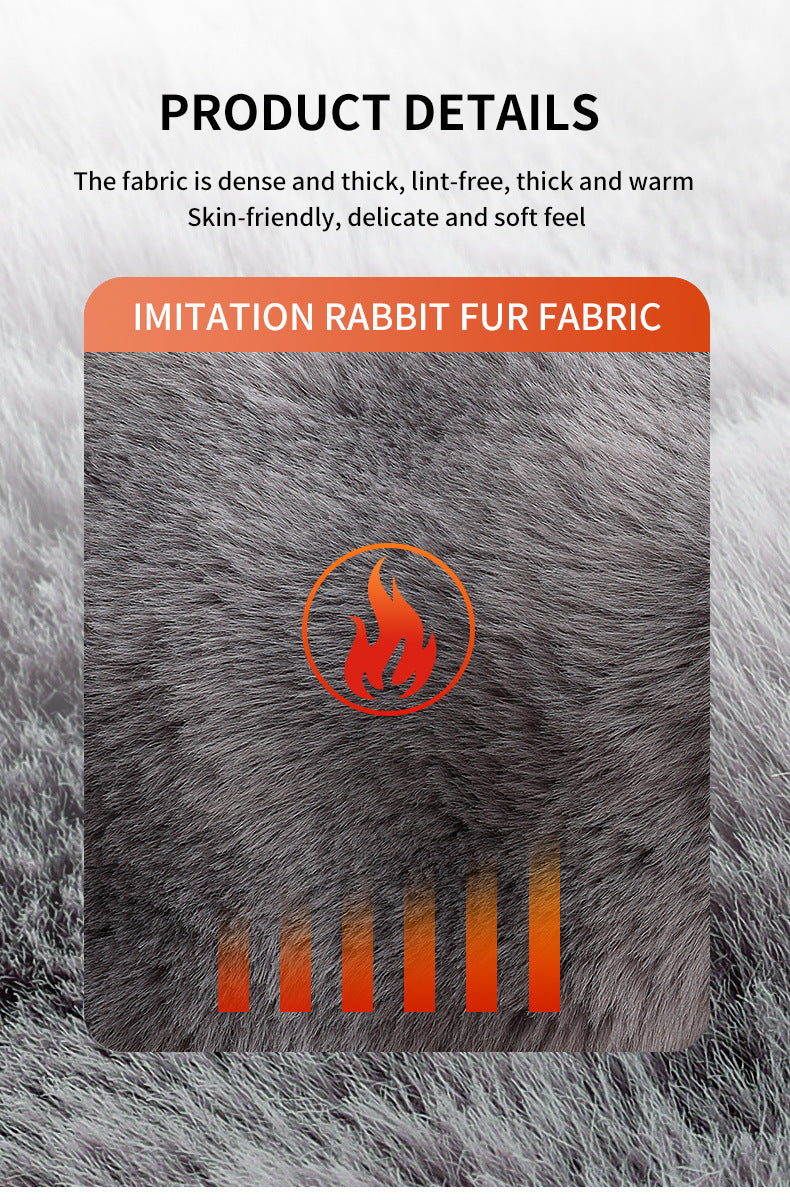 127*152CM Grey Luxurious Faux Rabbit Fur Electric Heated Throw Blanket - Cozy Warmer with 9 Heat Settings & Timer (AU Plug)