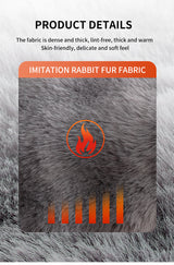 127*152CM Grey Luxurious Faux Rabbit Fur Electric Heated Throw Blanket - Cozy Warmer with 9 Heat Settings & Timer (AU Plug) - Close-Up Angle