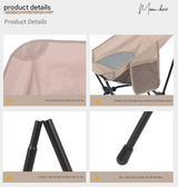 Black Lightweight Portable Camping Chair - Adjustable Height Folding Moon Chair with Breathable Mesh & Carry Bag for Outdoor, Beach, Fishing - Top-Down View