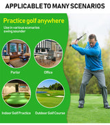 Dark Blue Pro Golf Swing Trainer - Extendable with Audible Click & Corrective Grip Aid - Close-Up Angle