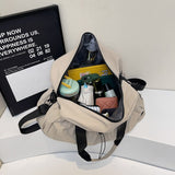 Orange and Black Large Capacity Travel Bag with Wet/Dry Separation - Canvas + Polyester, Lightweight Handbag for Short Trips and Fitness, Fits on Luggage - 45-Degree Angle