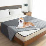 Grey 2-Sided Waterproof Pet Sofa Cover - Dog Bed Protector Blanket for Furniture, Couches & Car Seats (130x200cm, Machine Washable) - Front View