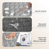 Grey 2-Sided Waterproof Pet Sofa Cover - Dog Bed Protector Blanket for Furniture, Couches & Car Seats (130x200cm, Machine Washable) - Top-Down View