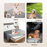 Grey 2-Sided Waterproof Pet Sofa Cover - Dog Bed Protector Blanket for Furniture, Couches & Car Seats (170x200cm, Machine Washable) - Side View