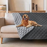 Grey 2-Sided Waterproof Pet Sofa Cover - Dog Bed Protector Blanket for Furniture, Couches & Car Seats (200x200cm, Machine Washable) - Front View