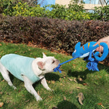 2 Pcs Purple Interactive Plush Chameleon Dog Toy with Squeaker & Rope Legs - Durable Chew Toy for Medium/Large Dogs, Teeth Cleaning Texture, Machine Washable (10.2in) - Close-Up Angle