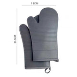 Blue Premium Heat Resistant Silicone Oven Mitts (Pair) - Non-Slip Grip, Cotton Lined for Kitchen Baking, Grilling & BBQ