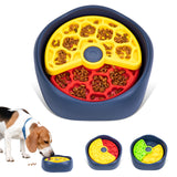 Yellow,Green and Blue Interactive Dog Puzzle Feeder Bowl - Slow Eating & Mental Stimulation Toy for Small Medium Breeds - Front View