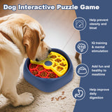 Yellow,Green and Blue Interactive Dog Puzzle Feeder Bowl - Slow Eating & Mental Stimulation Toy for Small Medium Breeds - Side View