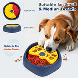 Yellow,Green and Blue Interactive Dog Puzzle Feeder Bowl - Slow Eating & Mental Stimulation Toy for Small Medium Breeds - 45-Degree Angle