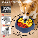 Yellow,Green and Blue Interactive Dog Puzzle Feeder Bowl - Slow Eating & Mental Stimulation Toy for Small Medium Breeds