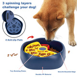 Yellow,Green and Blue Interactive Dog Puzzle Feeder Bowl - Slow Eating & Mental Stimulation Toy for Small Medium Breeds - Extra Image