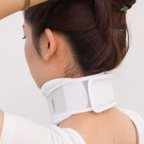Size M White Adjustable Cervical Collar Neck Brace - Breathable Support for Pain Relief & Posture - Side View
