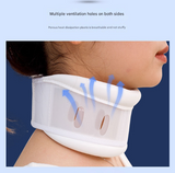 Size M White Adjustable Cervical Collar Neck Brace - Breathable Support for Pain Relief & Posture - Close-Up Angle
