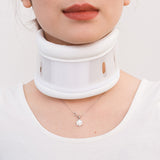 Size L White Adjustable Cervical Collar Neck Brace - Breathable Support for Pain Relief & Posture