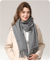 Grey USB Electric Heated Scarf - 3-Level Heat Setting Winter Neck Warmer